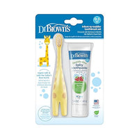 Thumbnail for Image 1 of Yellow & Red / 2 Count (Pack of 1) for the product Dr. Brown's Infant-to-Toddler Toothbrush and Toothpaste Set