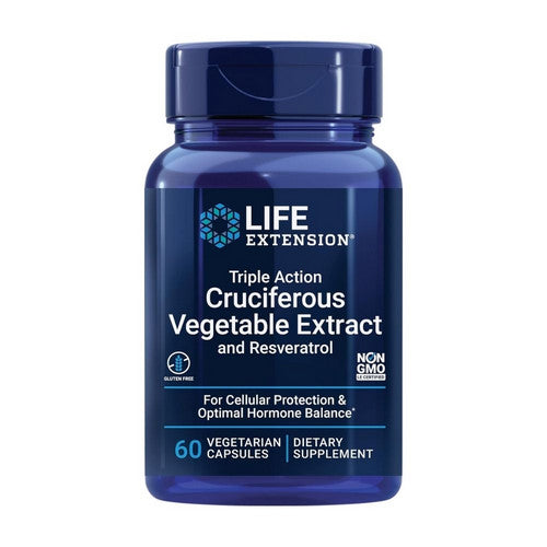 Life Extension Triple Action Cruciferous Vegetable Extract with Resveratrol 60 vcaps