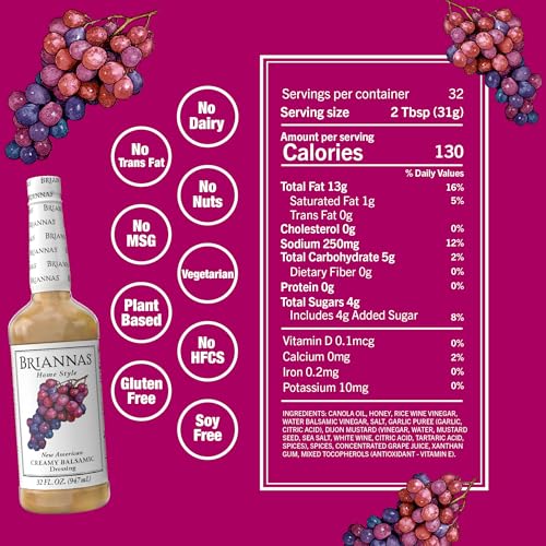 Image 2 of BRIANNAS Home Style Creamy Balsamic Dressing, Gluten Free, 2 Pack