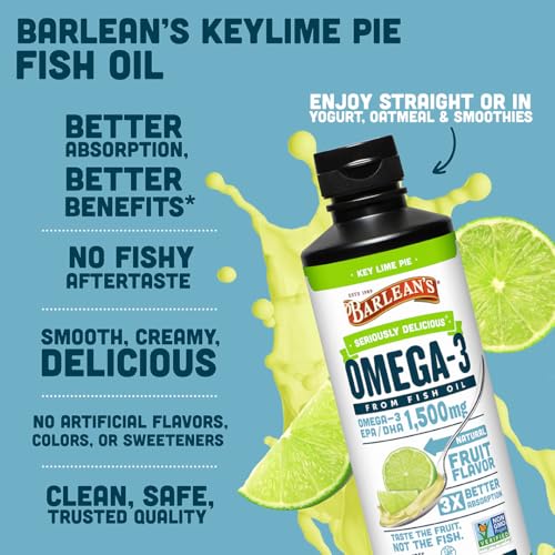 Image 4 of Barlean's Key Lime Pie Omega-3 Fish Oil Liquid, 16oz