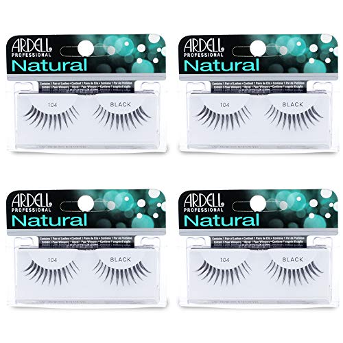 Image 1 of Default Title for the product Ardell Natural Lashes False Eyelashes, 104 Black, 4 Pack