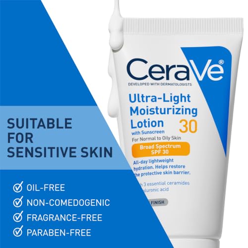 Image 5 of CeraVe Ultra-Light Moisturizing Lotion SPF 30, Sunscreen for Face, 1.7oz