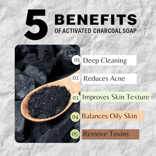 Image 2 of One With Nature Activated Charcoal Soap Bar, 7oz 3-Pack