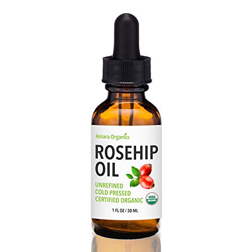 Image 1 of Default Title for the product Rosehip Oil for Face - Unrefined & Cold Pressed Essential Oil from the Seed - Nourishing for Skin & Hair - USDA Certified Organic & 100% Pure - 1 Oz