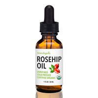 Thumbnail for Image 1 of Default Title for the product Rosehip Oil for Face - Unrefined & Cold Pressed Essential Oil from the Seed - Nourishing for Skin & Hair - USDA Certified Organic & 100% Pure - 1 Oz