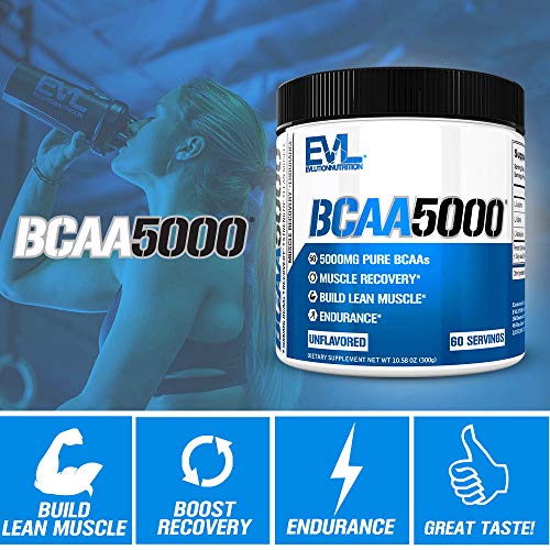 Image 6 of Evlution EVL BCAAs Amino Acids Powder - 5g Branched Chain Amino Acids Supplement for Men - Unflavored Powder
