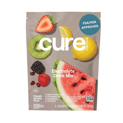Image 1 of Default Title for the product Cure Hydration Electrolyte Drink Powder Classic Variety Pack 8 Packets
