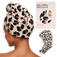 Thumbnail for Image 7 of Leopard / 1 Count for the product Kitsch Microfiber Hair Towel Wrap for Women