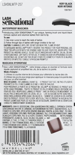 Image 4 of MAYBELLINE Lash Sensational Waterproof Mascara, Very Black, 1 Count