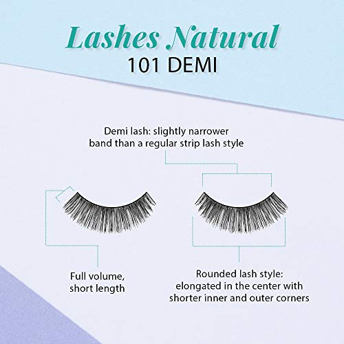 Image 4 of Ardell False Eyelashes Demi 101 - Black, Full Volume, Rounded Strip Wispy Lashes for a Natural Look, 4 Pack