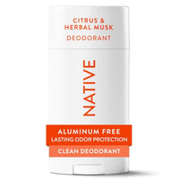 Thumbnail for Image 1 of Default Title for the product Native Deodorant Contains Naturally Derived Ingredients, 72 Hour Odor Control, Deodorant for Women and Men, Aluminum Free, Citrus & Herbal Musk 2.65oz
