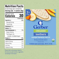 Thumbnail for Image 2 of Gerber Mango Banana Carrot Organic Teething Wafers, 6 Pack