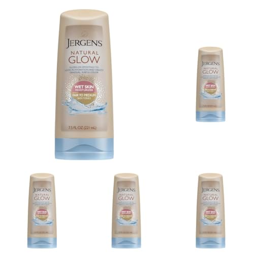 Image 1 of Default Title for the product Jergens Natural Glow In Shower Lotion Self Tanner 7.5 Fl Oz Pack of 5