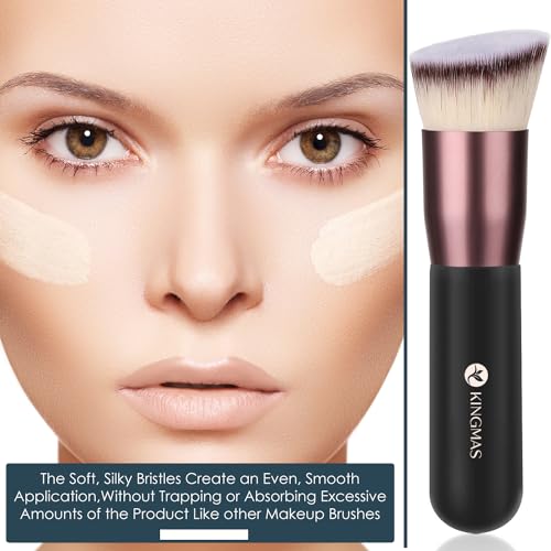 Image 6 of KINGMAS Angled Top Foundation Brush, Premium Kabuki Makeup Brush