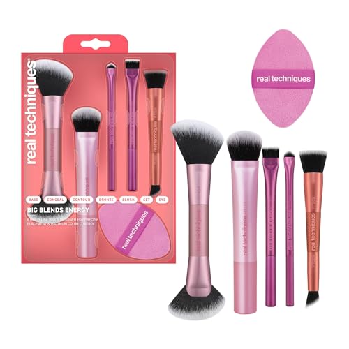 Image 1 of Default Title for the product Real Techniques Big Blends Energy Brush + Dual-Sided Puff Kit, 6-Piece Set