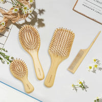 Thumbnail for Image 5 of DEBETOOL Bamboo Hair Brush Set with Wide-tooth and Tail Comb