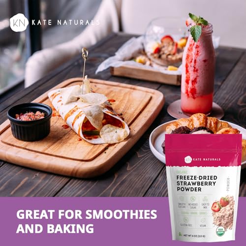 Image 7 of Kate Naturals Organic Freeze Dried Strawberry Powder for Baking (4oz)