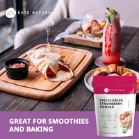 Thumbnail for Image 7 of Kate Naturals Organic Freeze Dried Strawberry Powder for Baking (4oz)
