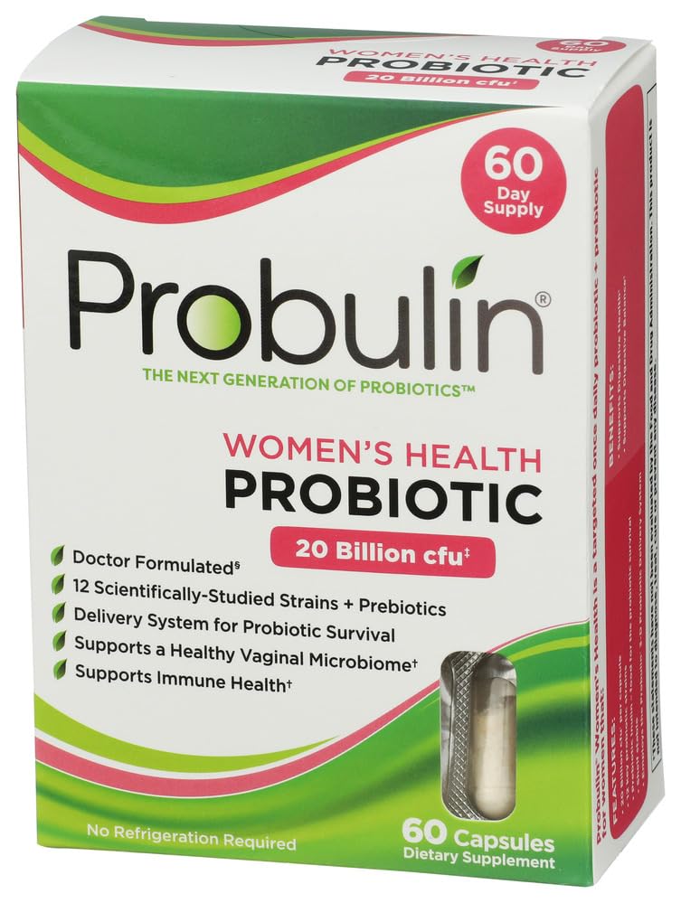 Image 5 of Probulin Women’s Health Probiotic + Prebiotic for Vaginal, Gut & Immune Health - 20 Billion CFU - 12 Probiotic Strains, 60 Vegan Capsules
