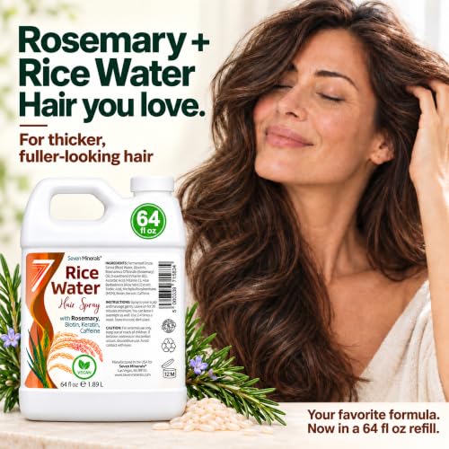 Image 2 of Seven Minerals Rosemary and Rice Water Spray for Hair Growth, 64 fl oz Refill