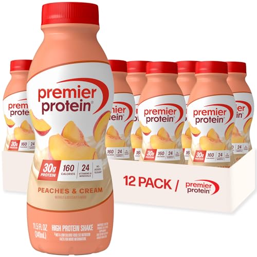 Image 1 of Default Title for the product Premier Protein 30g High Protein Shake, Peaches & Cream, 12 Pack