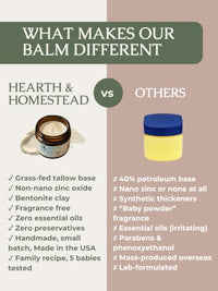 Thumbnail for Image 8 of Hearth and Homestead Baby Bum Balm, Grass Fed Tallow Diaper Rash Cream with Zinc Oxide & Bentonite Clay, Fragrance Free Diaper Cream for Sensitive Baby Skin, Newborn Safe, 2oz