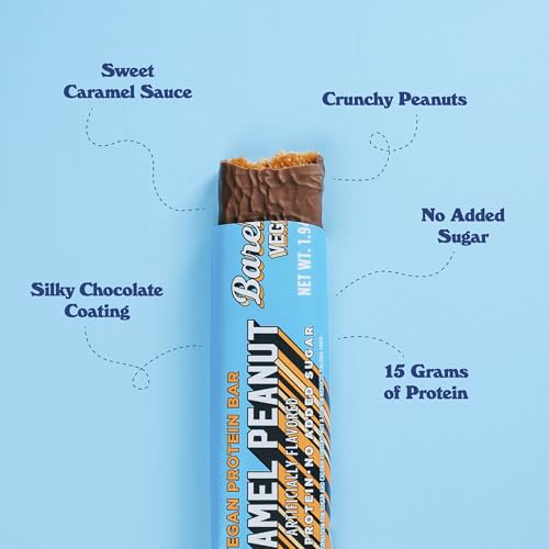 Image 4 of BAREBELLS Vegan Protein Bars Peanut Caramel 12 Count Pack of 2