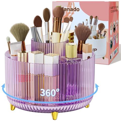 Image 10 of Transparent Purple for the product fanado 360? Rotate Makeup Brush Holder Organizer