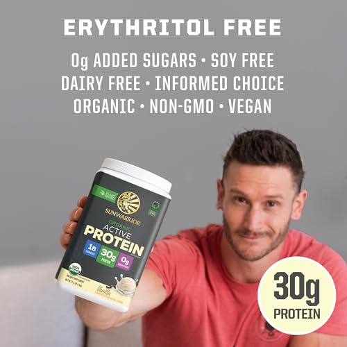 Image 5 of Sunwarrior Organic Plant Based Protein Powder, Vegan, Vanilla, 20 Servings
