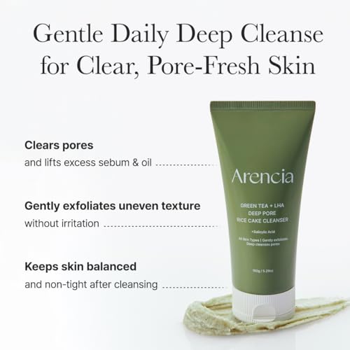 Image 3 of ARENCIA Salicylic Acid Green Tea LHA Deep Pore Rice Cake Cleanser 150ml