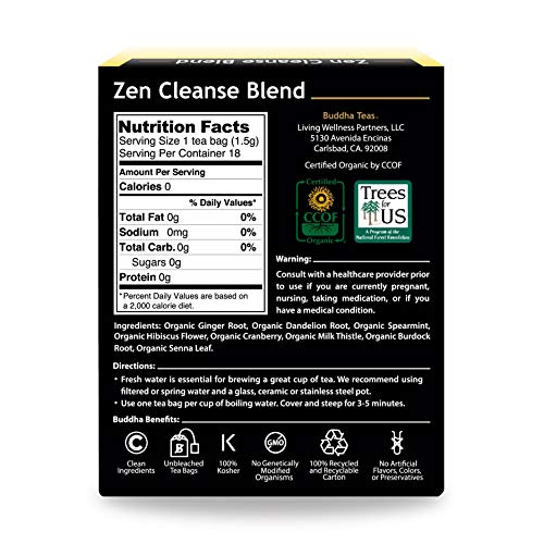 Image 2 of Buddha Teas Organic Zen Cleanse Blend Herbal Tea Caffeine Free