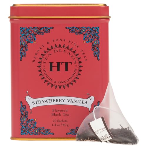 Image 5 of Harney & Sons HT Strawberry Vanilla Black Tea, 20 Sachets in Tin