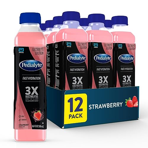 Image 1 of Default Title for the product Pedialyte Electrolyte Solution, Strawberry, Hydration Drink, 12 bottles, half liter each