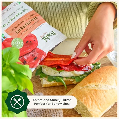 Image 4 of Poshi Fire-Roasted Red Peppers, Extra Virgin Olive Oil, 5.4 oz (Pack of 6)
