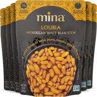 Thumbnail for Image 1 of Default Title for the product Mina Loubia Moroccan White Bean Stew, 13g Plant Protein, Ready in Minutes, Vegan Friendly, Gluten Free, Kosher & Non-GMO, 10 Ounce (Pack of 6)