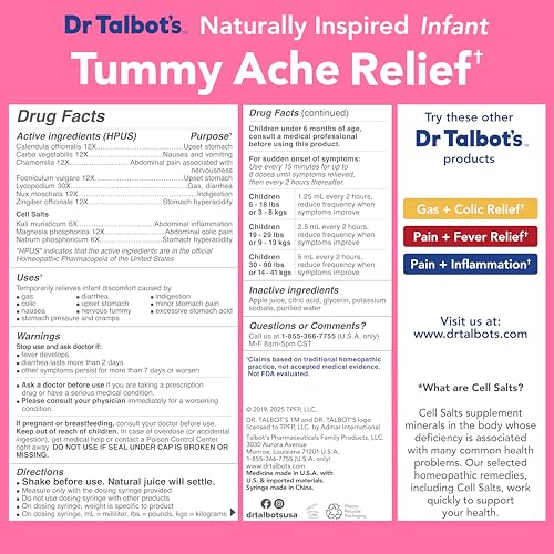Image 7 of Dr. Talbot's Infant Tummy Ache Relief Liquid Medicine - 4 fl oz