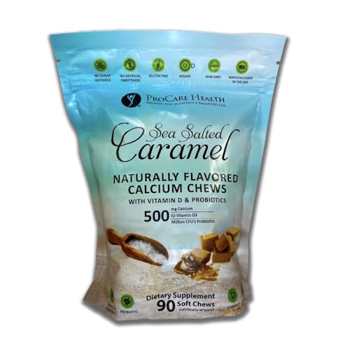 Image 2 of 90 Count (Pack of 1) for the product ProCare Health Calcium Soft Chew Sea Salted Caramel 30 Count