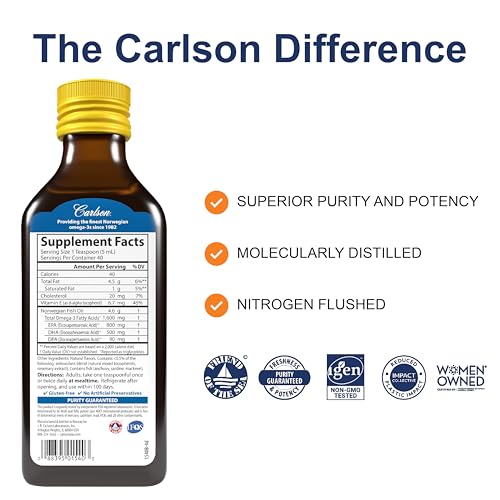 Image 2 of Carlson The Very Finest Fish Oil, 1600 mg, Omega-3s, 200 mL (6.7 Fl Oz)