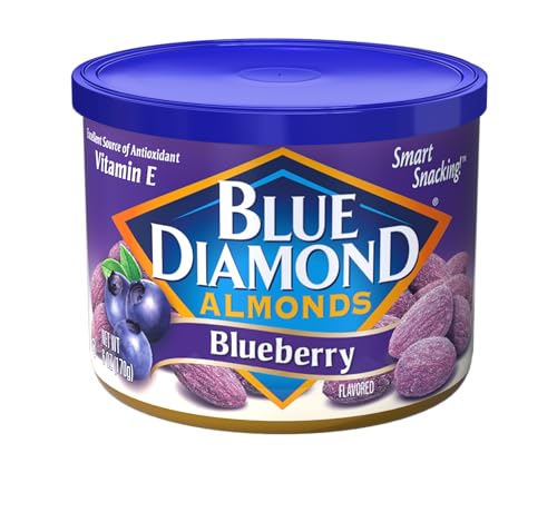 Image 3 of Blue Diamond Almonds Classic Blueberry Flavored Sweet Snack Nuts 6oz Can Pack of 4