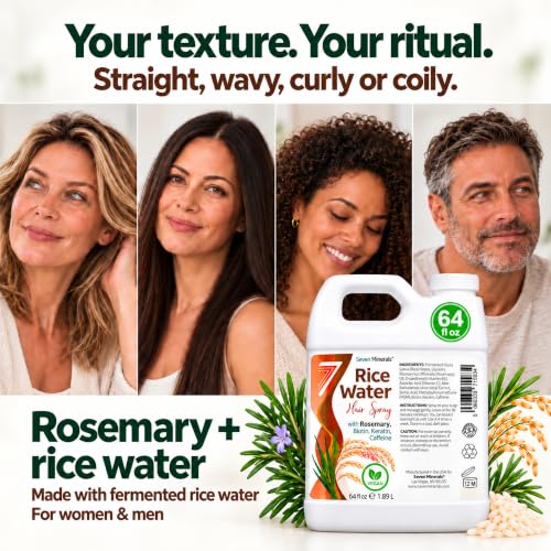 Image 6 of Seven Minerals Rosemary and Rice Water Spray for Hair Growth, 64 fl oz Refill