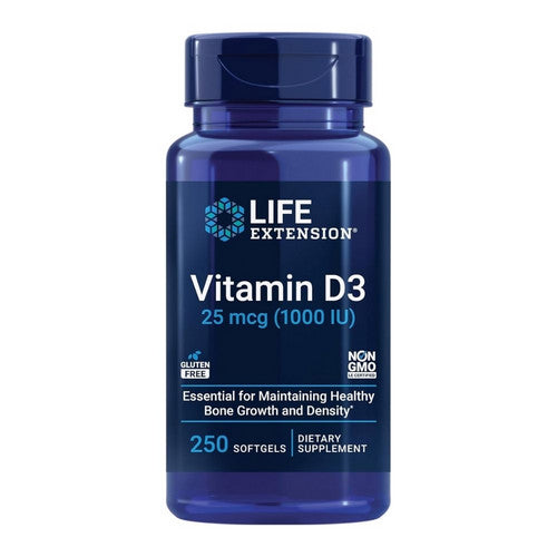 Life Extension Vitamin D3 25 mcg (1000 IU) 250 Softgels