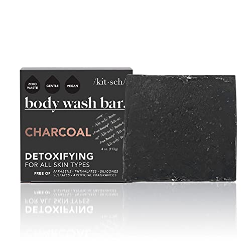 Image 1 of Default Title for the product Kitsch Charcoal Soap Body Wash Bar for Cleansing – 4 oz
