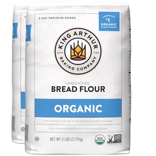 Image 2 of 80 Ounce (Pack of 2) for the product King Arthur 100% Organic Bread Flour, Unbleached, 5 lb