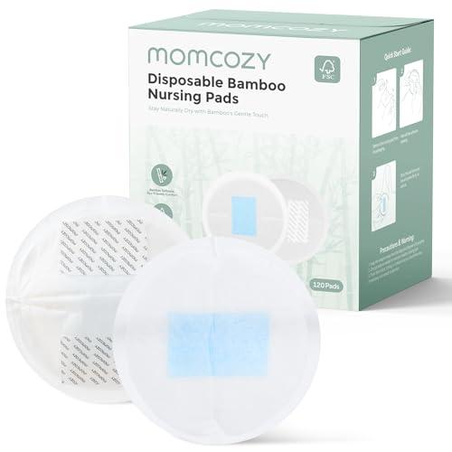 Image 1 of Default Title for the product Momcozy Bamboo Disposable Nursing Pads, Blue Core Ultra-Absorbent, 120PCS