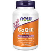 Thumbnail for Now Foods CoQ10 with Omega 3 Fish Oil 60 mg 120 Softgels