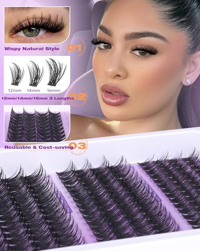 Image 2 of EYDEVRO Wispy Lash Clusters Natural Eyelash Clusters DIY Lash Extensions