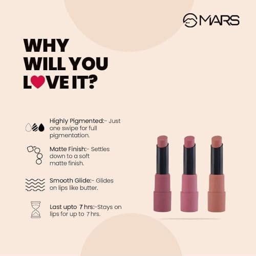 Image 6 of Generic MARS Matte Box Set of 3 Lipsticks for Women 3x3.2 gm