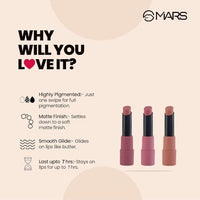 Thumbnail for Image 6 of Generic MARS Matte Box Set of 3 Lipsticks for Women 3x3.2 gm