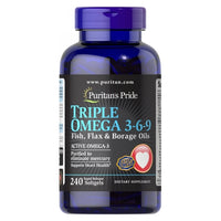 Thumbnail for Puritan's Pride Triple Omega 3-6-9 Fish Flax & Borage Oils 240 Softgels