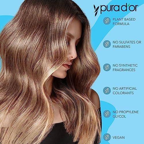 Image 4 of PURA D'OR Scalp Therapy Shampoo Hydrates & Nourishes Scalp Care Shampoo For Itchy Flaky-Scalp Tea Tree,Peppermint,Patchouli,Cedarwood,Clary Sage,Argan Oil 16oz Pack of 2